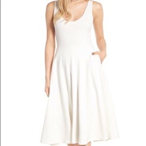 Leith Nordstrom White Stretch Midi Dress